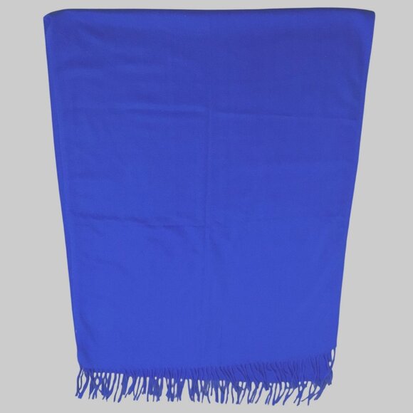 Cobalt Blue Cashmere Feel Pashmina Shawl Wrap 58x41 Soft Large Scarf Gift NWOT - Picture 5 of 6